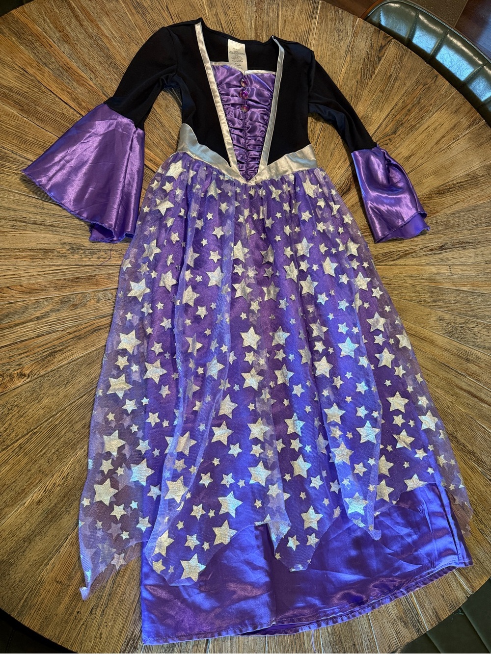 Girls Purple Wizard Sorceress Witch Costume Dress Medieval Renaissance Small